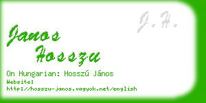janos hosszu business card